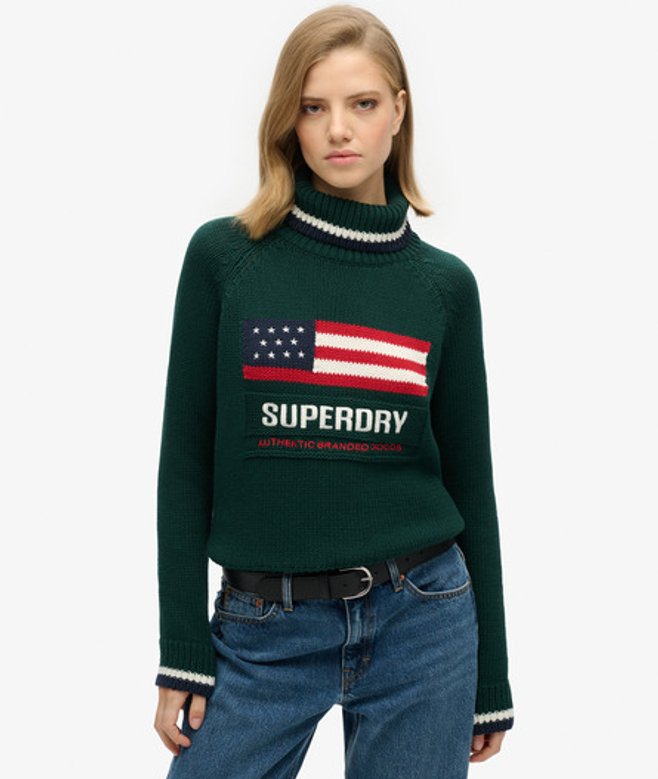 Americana Gebreide Coltrui Groen Grootte: 36 afbeelding
