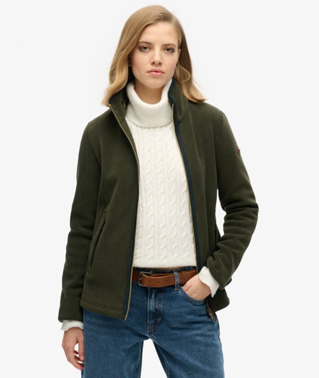 Damen Estate Fleecejacke mit Durchgehendem Reißverschluss - Größe: 42 - Superdry - Modalova