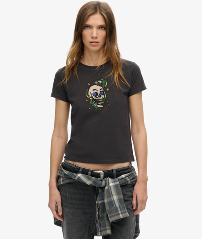 Petit T-shirt Ajusté à Strass Effet Tatouage Taille: 42 - Superdry - Modalova