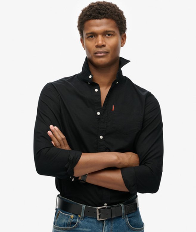 Herren Langärmeliges Oxfordhemd - Größe: L - Superdry - Modalova