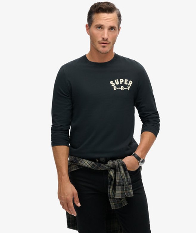 Herren Workwear Langarmoberteil mit Applikation - Größe: S - Superdry - Modalova