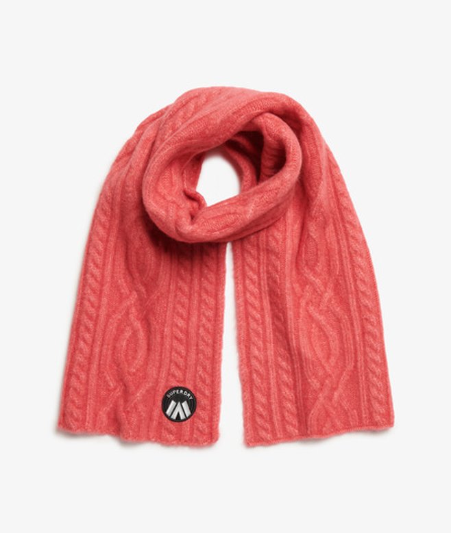 Luxe Gebreide Sjaal met Kabelpatroon Roze Grootte: 1SIZE afbeelding