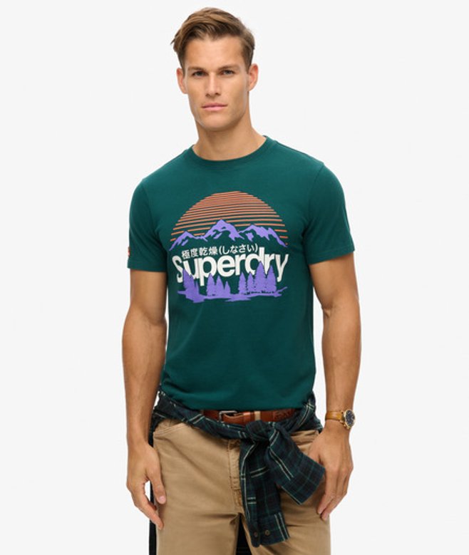 Superdry Great Outdoors T-shirt met Print Groen