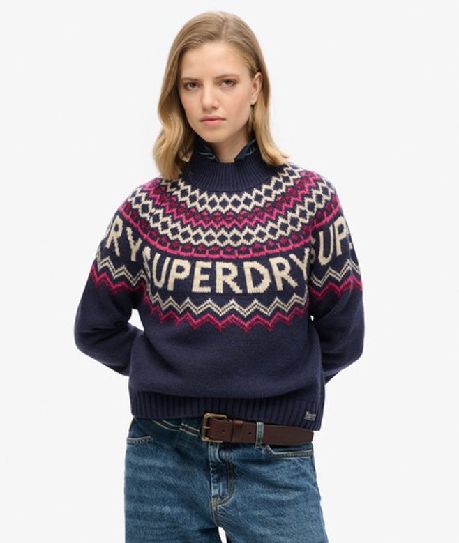 Women's Fairisle-pullover mit Markenlogo - Größe: 34 - Superdry - Modalova