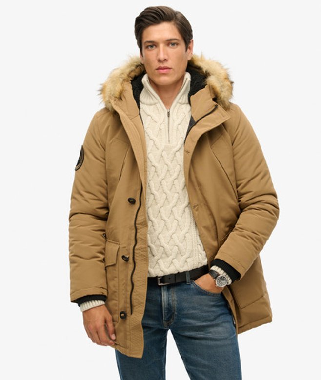Herren Everest Parka mit Kunstfellkapuze - Größe: Xxl - Superdry - Modalova