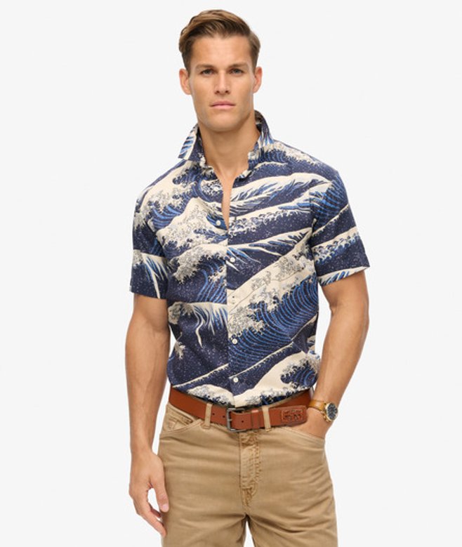 Et Graphisme Imprimé Chemise Hawaïenne à Manches Courtes, Pour Des s, Taille: XL - Superdry - Modalova