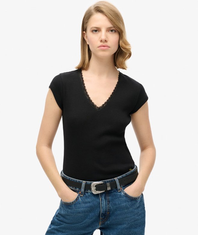 Athletic Essentials top met V-hals en Kanten Rand