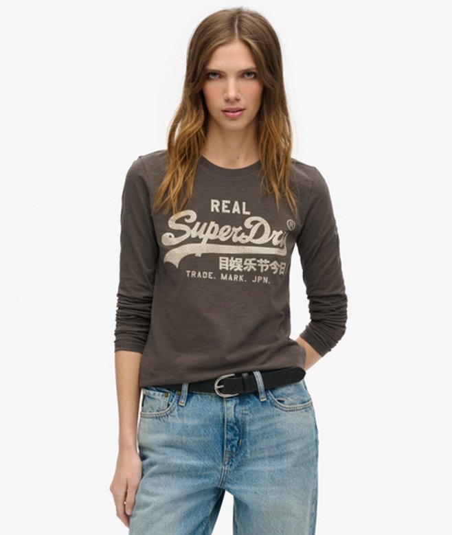 Damen Verziertes Oberteil mit Vintage-Logo und Grafikprint, Größe: 36 - Superdry - Modalova