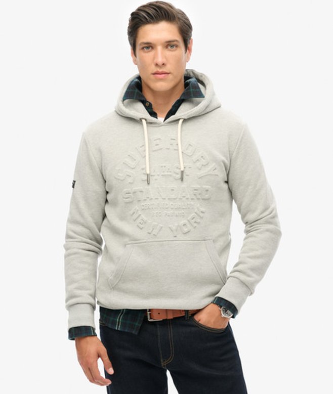 Herren Hoodie mit Geprägter Logo-grafik - Größe: L - Superdry - Modalova