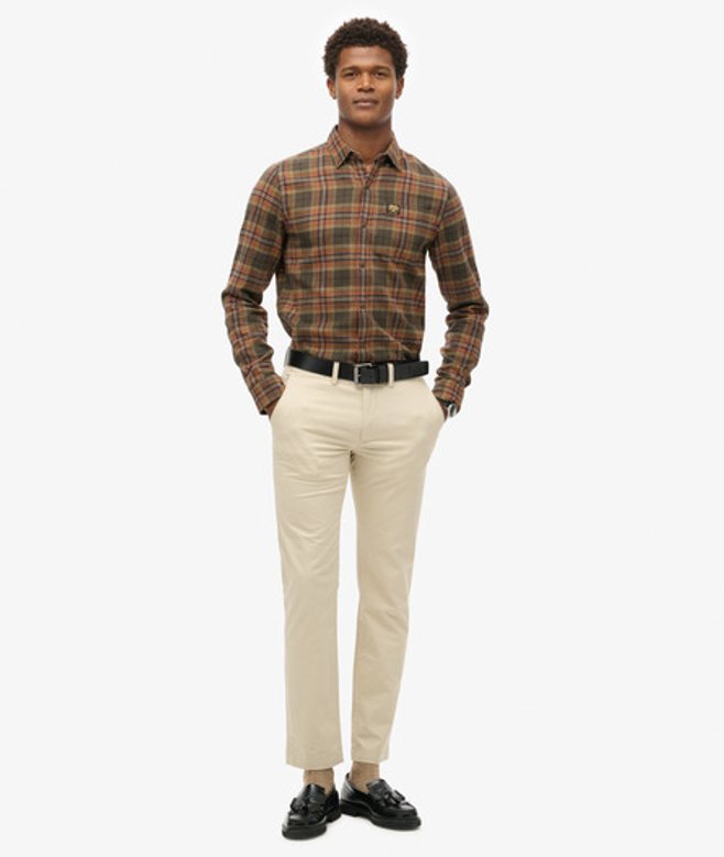 Superdry Men's Slim Tapered Stretch Chino Trousers Beige / Pelican Beige - Size: 36/32