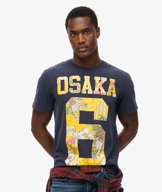 Herren Osaka 6 Infill T-shirt mit Details im Japanischen Stil - Größe: L - Superdry - Modalova