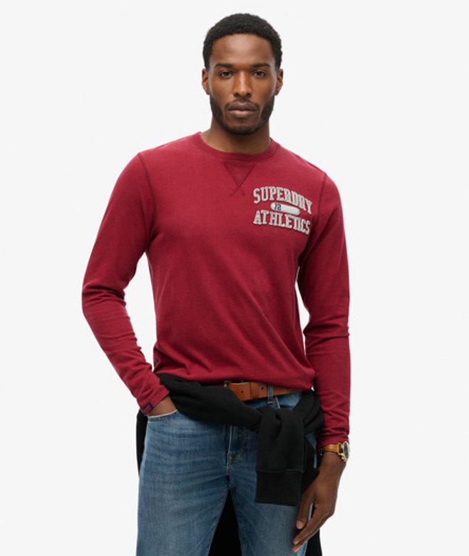 Herren Athletic Langarmshirt im Vintage-Stil mit Logo-Druck, Größe: L - Superdry - Modalova