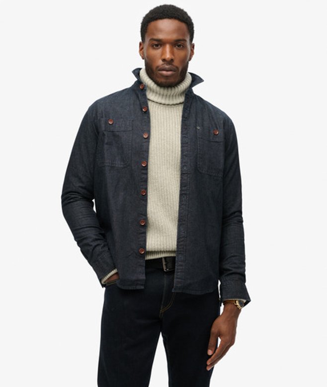 Superdry Men's The Merchant Store - Denim Overshirt Blue / Rinse Wash