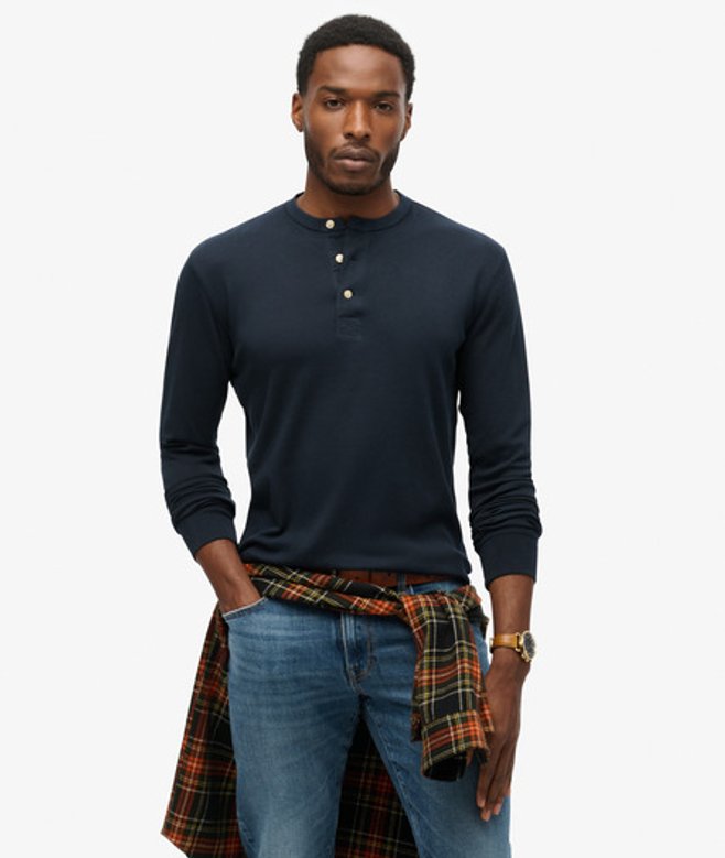 Merchant Store - Kraagloos Jersey Shirt Blauw Grootte: M afbeelding