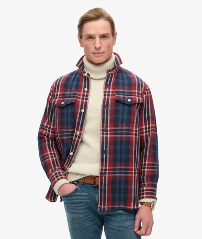 Herren und The Merchant Store - Hemd mit Karomuster, Größe: L - Superdry - Modalova
