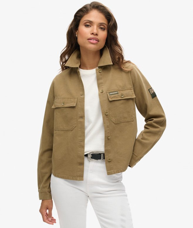 Superdry Women's Embellished Military Jacket Green / Khaki