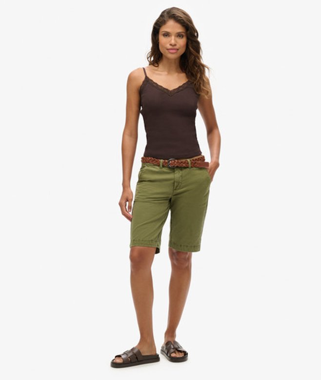 Superdry Women's Chino City Shorts, Khaki