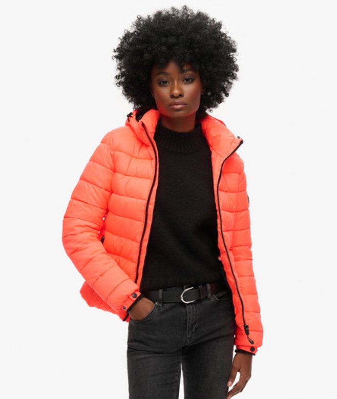 Damen Klassische Steppjacke mit Kapuze - Größe: 44 - Superdry - Modalova