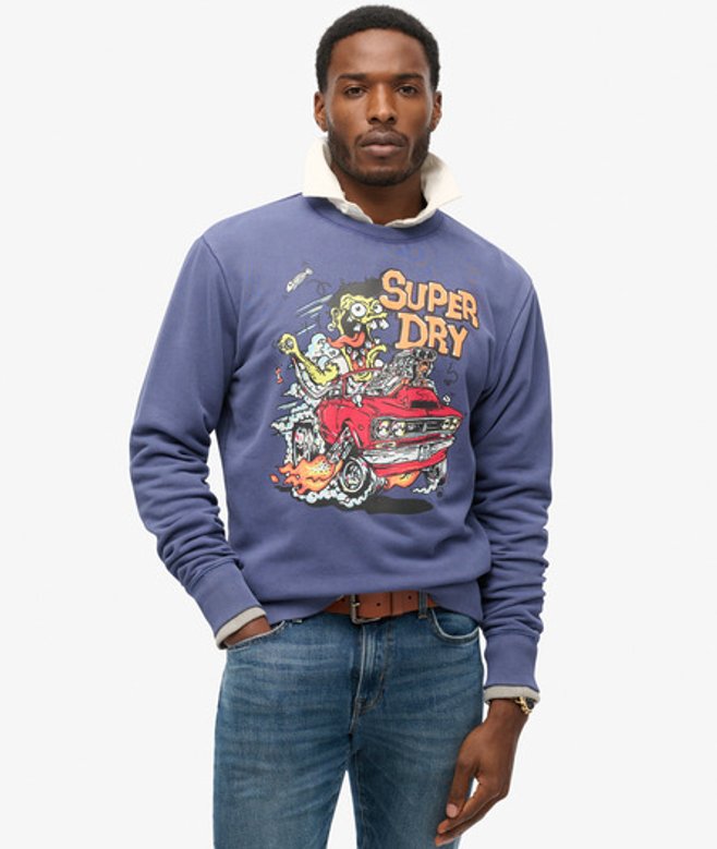 Men's Lockeres Dragnut-sweatshirt mit Grafik - Größe: XL - Superdry - Modalova