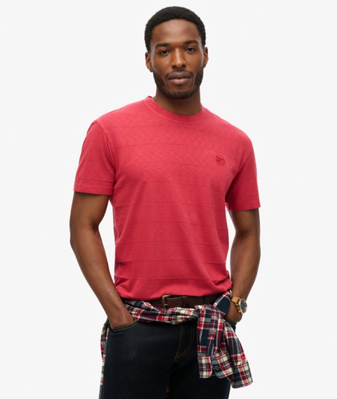 Vintage Texture T-shirt van Biologisch Katoen Rood Grootte: L afbeelding