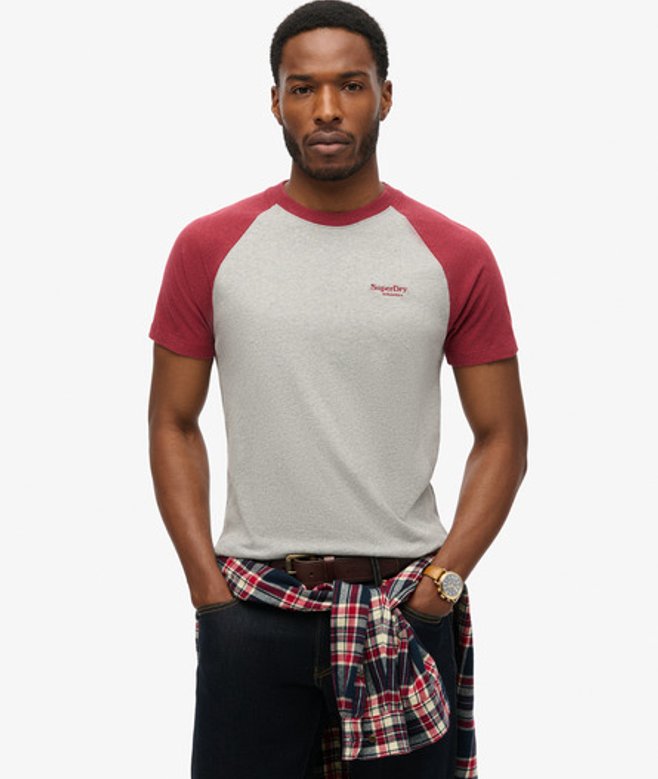 Herren Essential Baseball-t-shirt aus Bio-baumwolle mit Logo - Größe: L - Superdry - Modalova