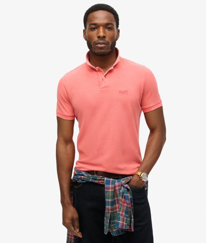 Destroyed Poloshirt Roze Grootte: XL afbeelding
