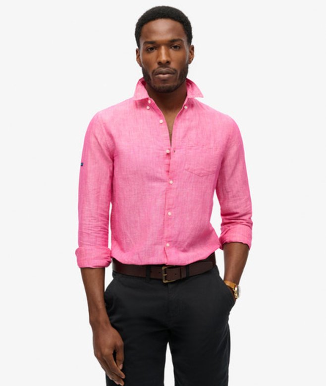 Herren Studios Linen Button-down-hemd aus Bio-baumwolle - Größe: L - Superdry - Modalova