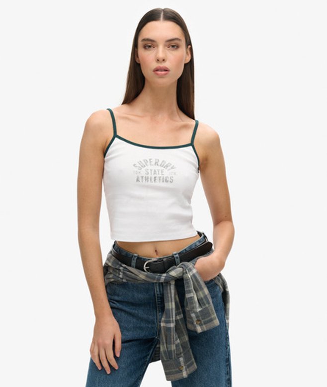 Damen Verkürztes Athletic Essential Trägertop mit Logodruck, Größe: 36 - Größe: 36 - Superdry - Modalova