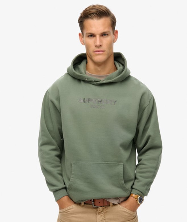 Superdry Luxe Sport Hoodie met Losse Pasvorm Groen