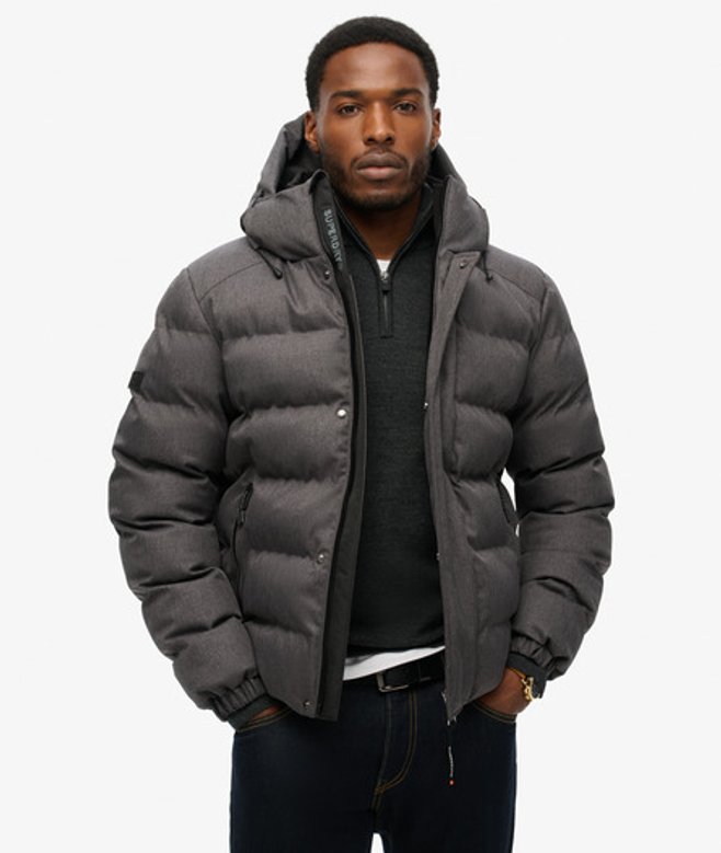 Sports Pufferjas van Keperstof met Capuchon Grey Grootte: Xxl afbeelding