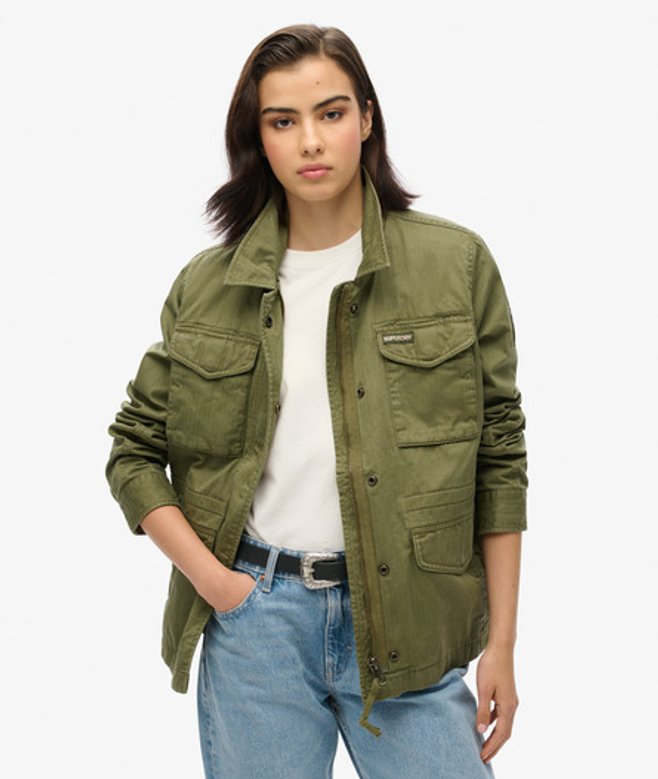 Gevoerde Military M65 jas Groen Grootte: 38 afbeelding