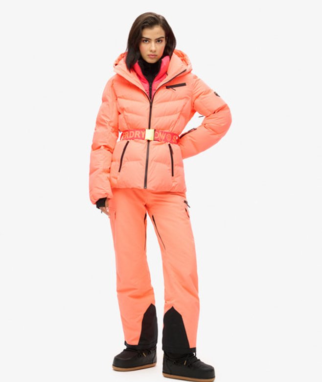 Superdry Women's Ski Luxe Puffer Jacket Coral / Pastelline Coral