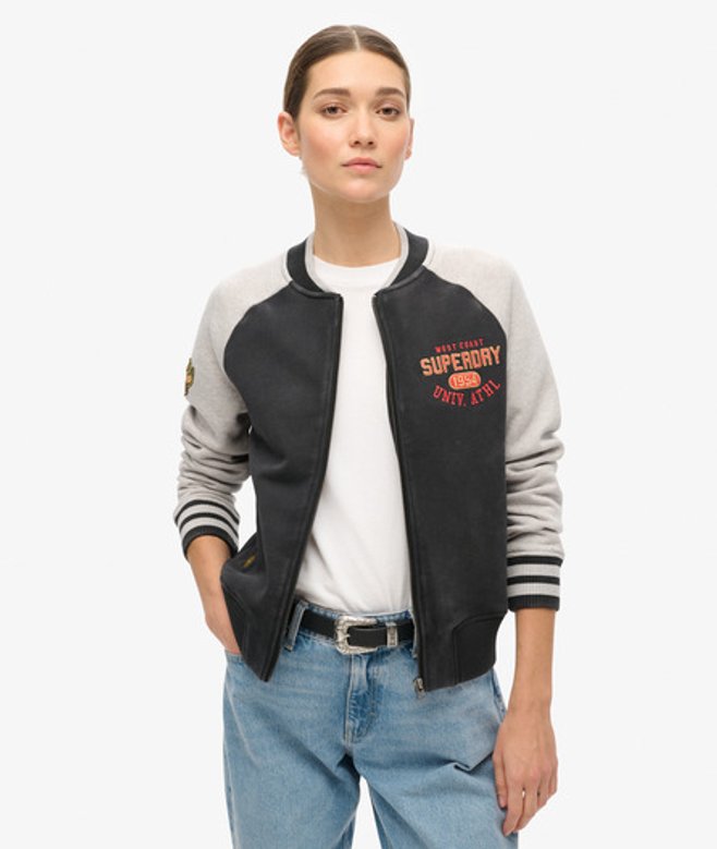 Bomber en Jersey à Motif College Script Taille: 44 - Superdry - Modalova