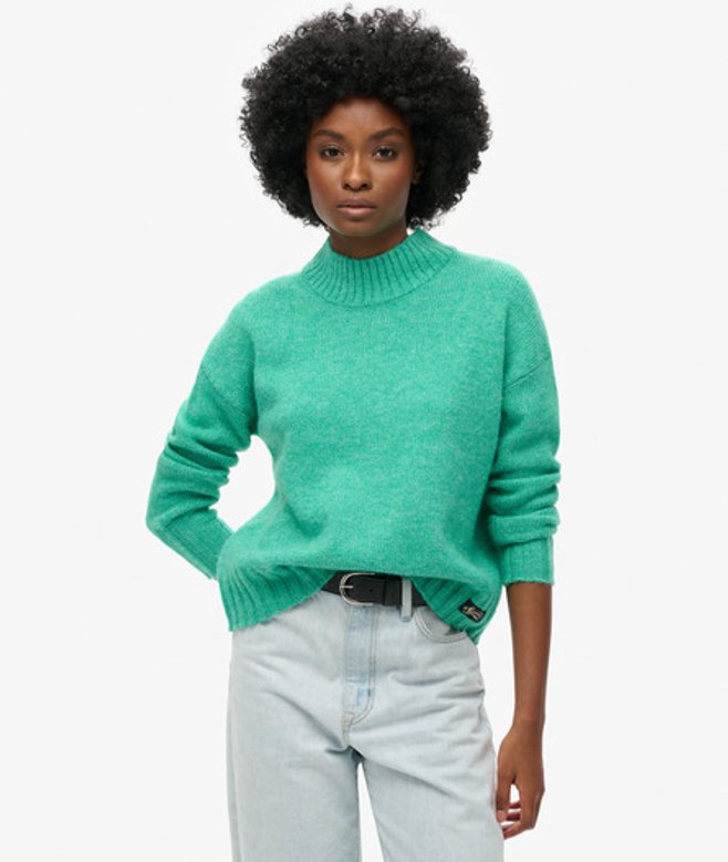 Essential Trui met Hoge Hals Groen Grootte: 44 afbeelding