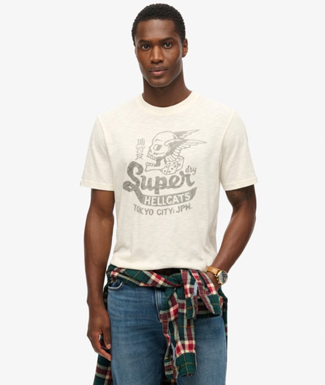 Blackout Rock T-shirt met Print Crème Grootte: L afbeelding