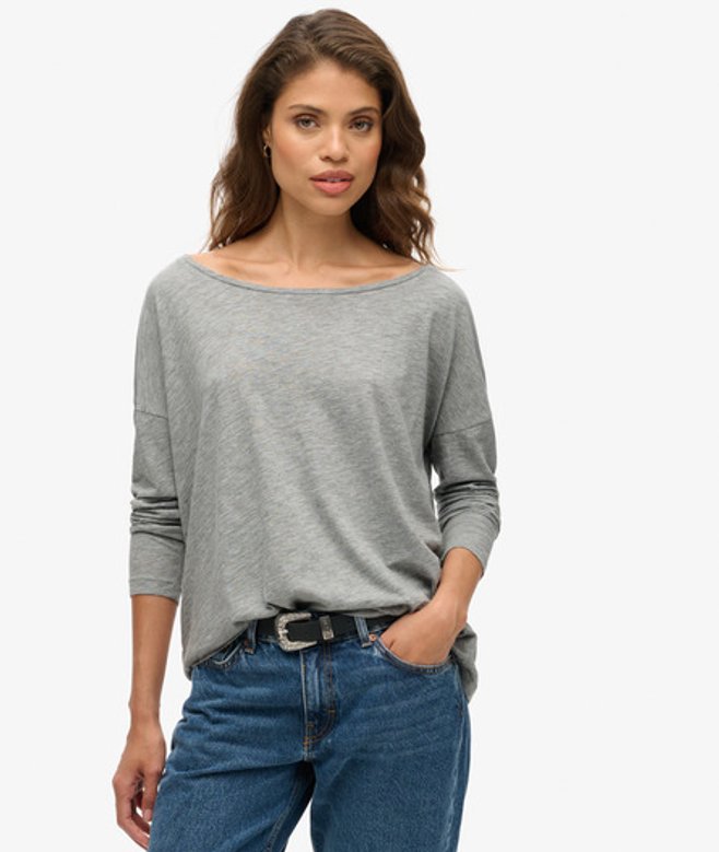 Jersey top met Lange Mouwen Grijs Grootte: 40 afbeelding