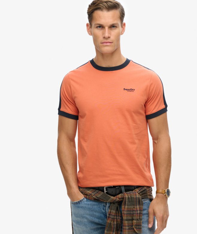 Herren Essential Retro T-shirt mit Logo - Größe: L - Superdry - Modalova
