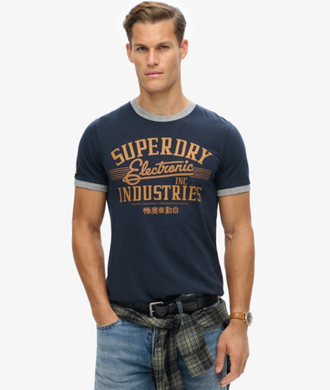 T-shirt Ringer Workwear à Motif Taille: M - Superdry - Modalova