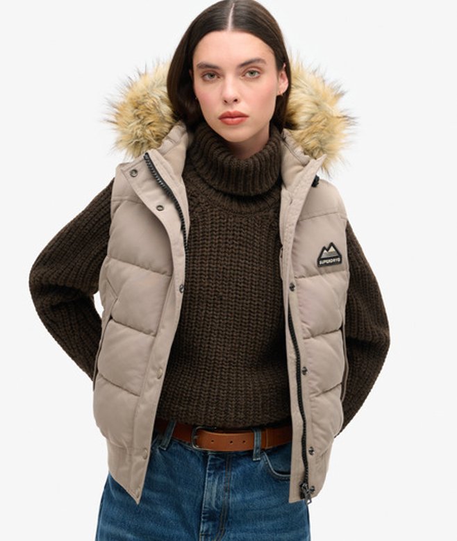 Doudoune Sans Manches en Fausse Fourrure Everest Taille: 34 - Superdry - Modalova