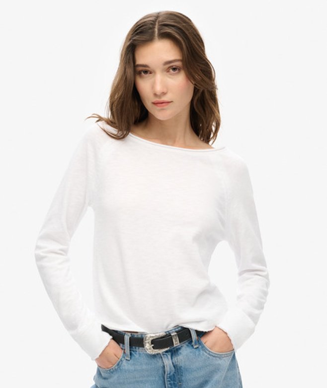 Damen Langärmeliges French Terry Oberteil - Größe: 38 - Superdry - Modalova