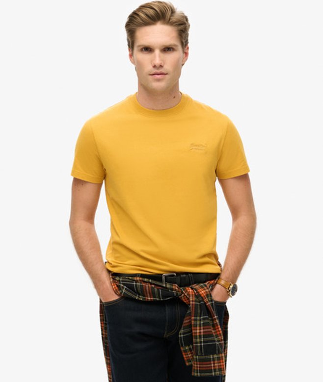 Superdry Men's Organic Cotton Essential Logo T-shirt Yellow / Winter Gold - Size: XL