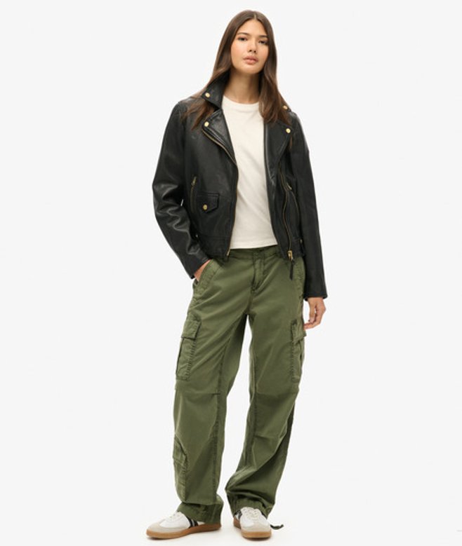 Damen Gerade Cargohose Mit Niedriger Leibhöhe, , Größe: 44 - Superdry - Modalova