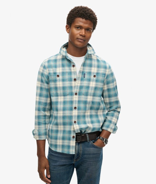 Superdry Pour Des Hommes Carreaux Surchemise Vintage À, Bleu,