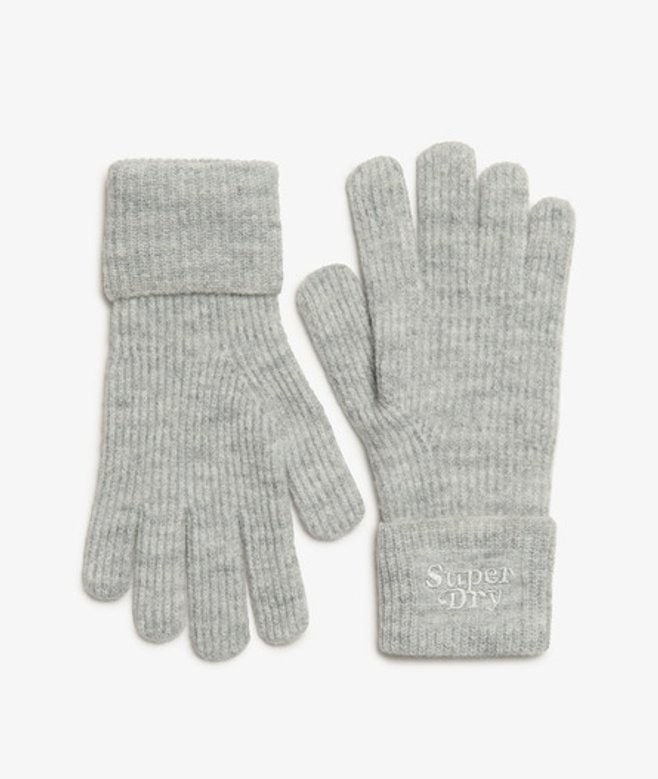 Zachte Ribgebreide Handschoenen Lichtgrijs Grootte: 1SIZE afbeelding