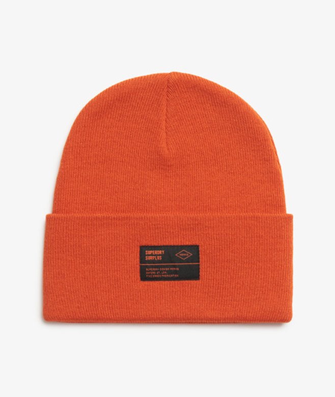 Superdry Women's Surplus Knitted Beanie Hat Orange / Denim Co Rust Orange