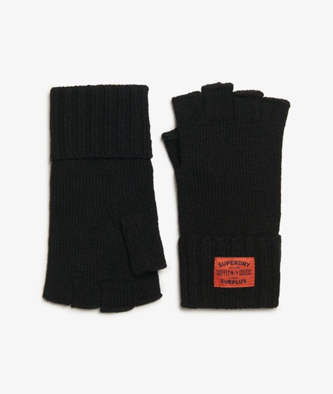 Superdry Workwear Gebreide Handschoenen Zwart