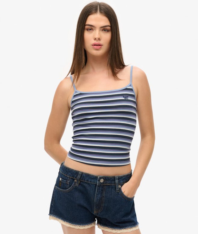 Superdry Women's Denim Hot Shorts Dark Blue / Van Dyke Mid Used