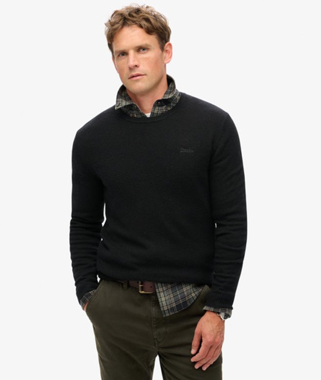 Essential Slim-fit Trui met Ronde Hals Zwart Grootte: Xxl