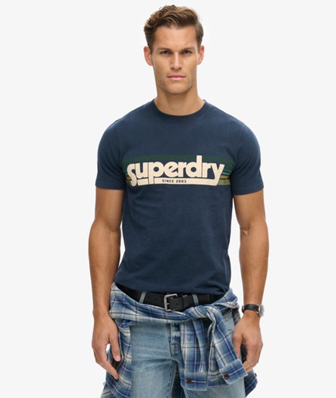 Herren Gestreiftes Terrain T-shirt mit Logo - Größe: M - Superdry - Modalova