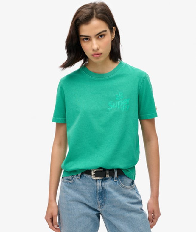 Cooper T-shirt met Relaxte Pasvorm en Ton-sur-ton Logo Groen Grootte: 44 afbeelding